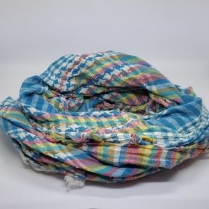 Spring Multicolored Rectangle Fringe Scarf